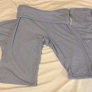 Light Blue Polka Dot fold over Pants